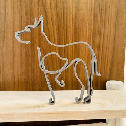 Modern Wireframe Dog Figure