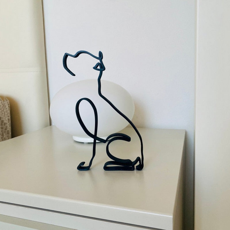 Modern Wireframe Dog Figure