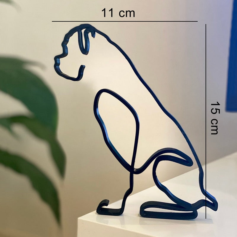 Modern Wireframe Dog Figure