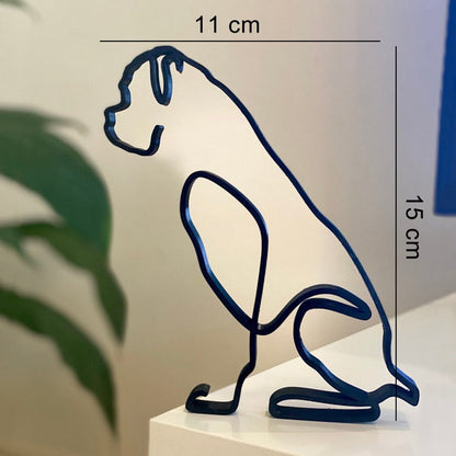 Modern Wireframe Dog Figure