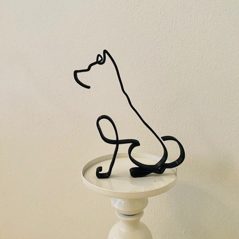 Modern Wireframe Dog Figure