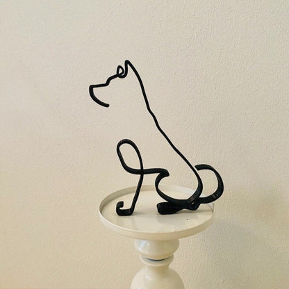 Modern Wireframe Dog Figure