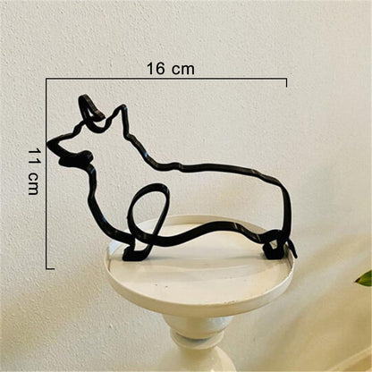 Modern Wireframe Dog Figure
