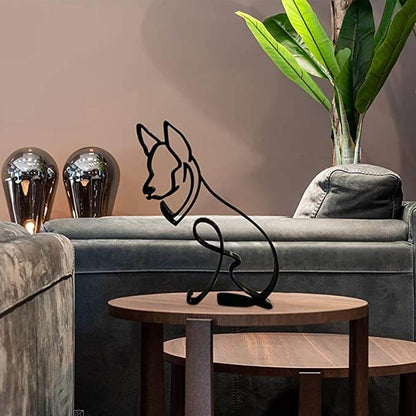 Modern Wireframe Dog Figure