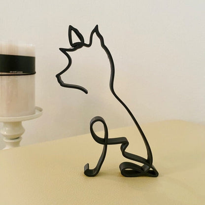 Modern Wireframe Dog Figure