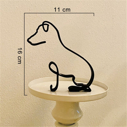 Modern Wireframe Dog Figure