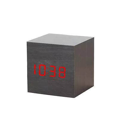 Compact LED Digital Cube Clock with Temp Display