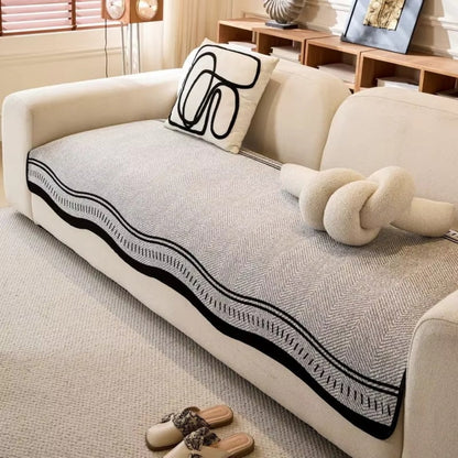 Decorative Wave Sofa Protector - Non-Slip Furniture Cover