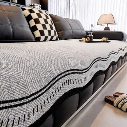 Decorative Wave Sofa Protector - Non-Slip Furniture Cover