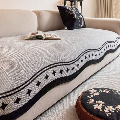 Decorative Wave Sofa Protector - Non-Slip Furniture Cover