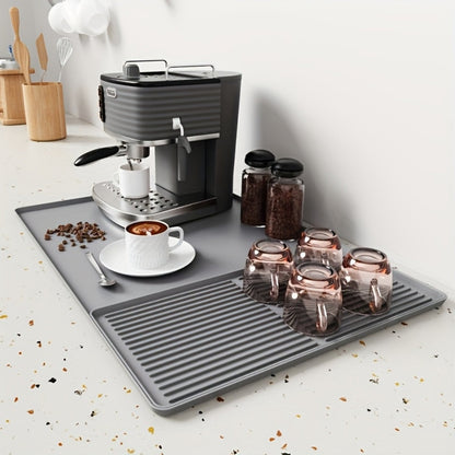Silicone Coffee Station Mat with Drip Channels
