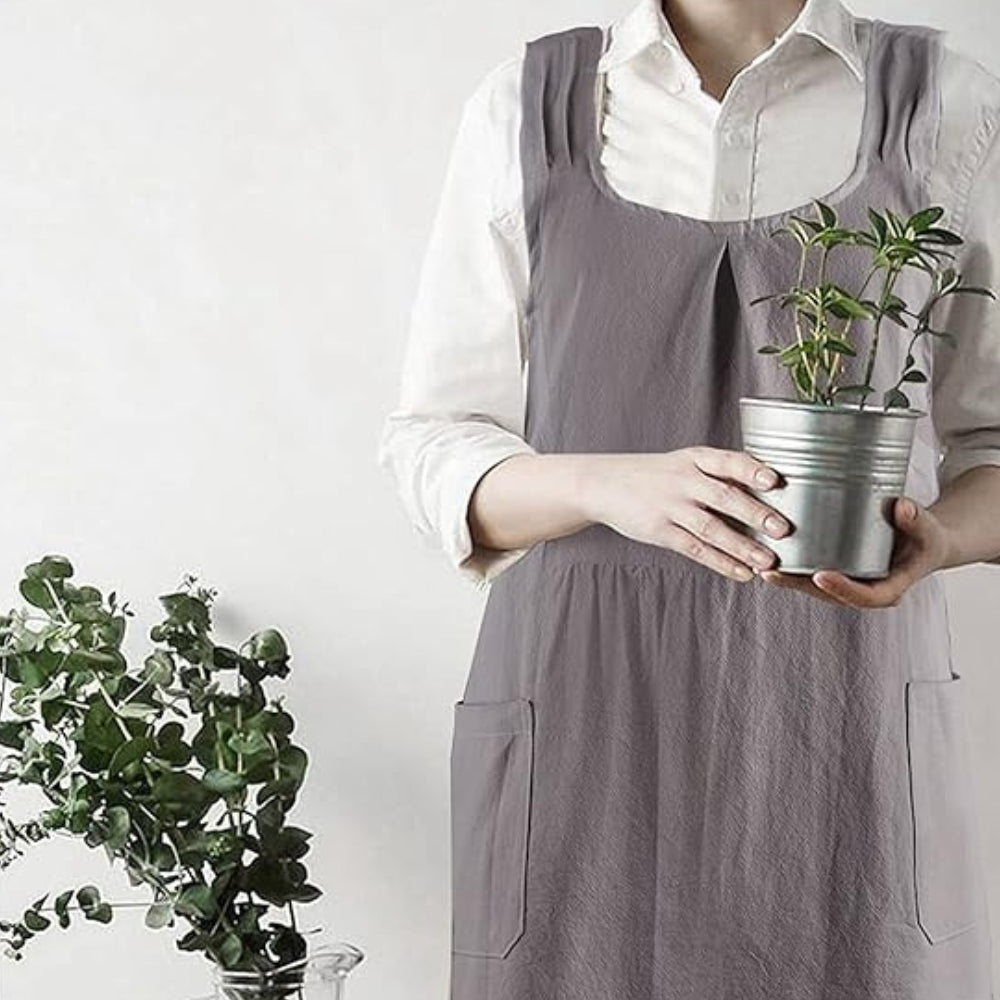 Korean-Style Cross-Back Apron Dress
