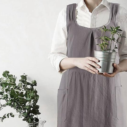 Korean-Style Cross-Back Apron Dress