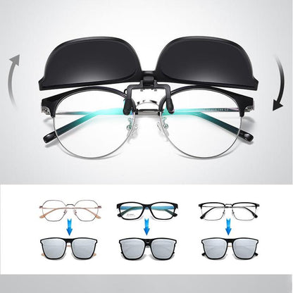 New Polarized Clip-On Flip-Up Sunglasses