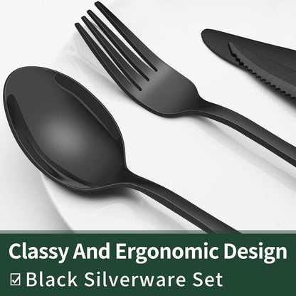 Niki | 24-Piece Cutlery Set | Stainless Steel | Black Design