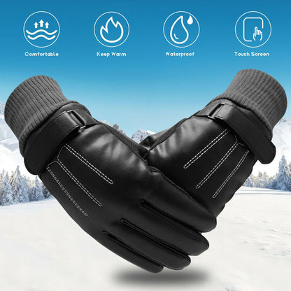 Niki | -30℃ Waterproof, Warm Leather Ski Gloves for Winter | Touchscreen Compatible