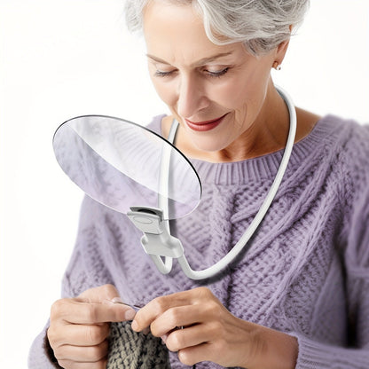 Niki | 5X Magnifying Glass Pro – Hands-Free Adjustable Neck Loupe for Seniors and Visually Impaired Individuals – Perfect for Reading, Sewing, Crafts, and Inspection