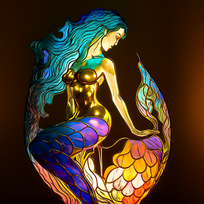 Niki | Artistic Animal Head Lamp, Stained Glass Look