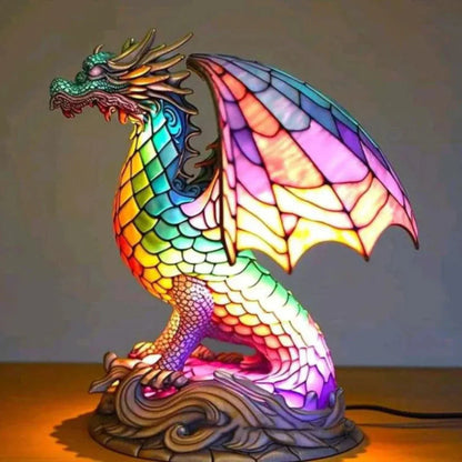 Niki | Artistic Animal Head Lamp, Stained Glass Look