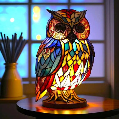 Niki | Artistic Animal Head Lamp, Stained Glass Look