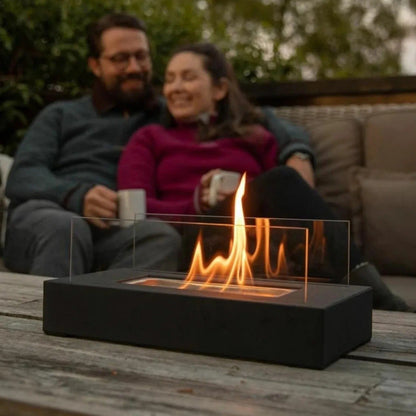 Niki | Bioethanol Table Fireplace – With Protective Glass, Indoor & Outdoor