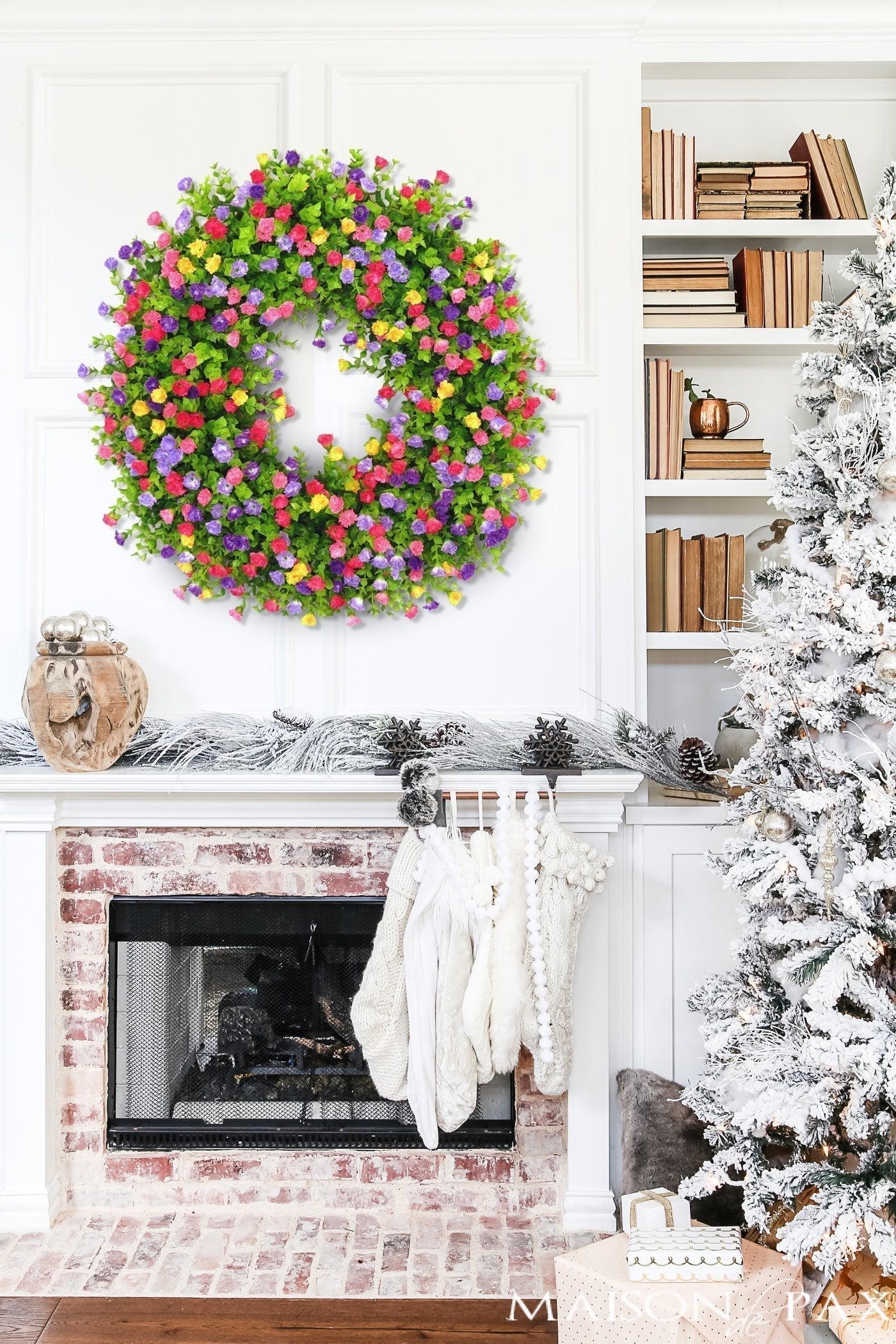 Niki | BloomWreath Spring & Summer Front Door Wreath | Handmade Floral Grapevine Accent