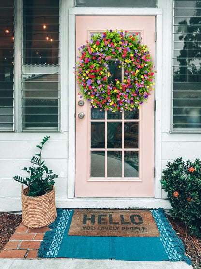 Niki | BloomWreath Spring & Summer Front Door Wreath | Handmade Floral Grapevine Accent