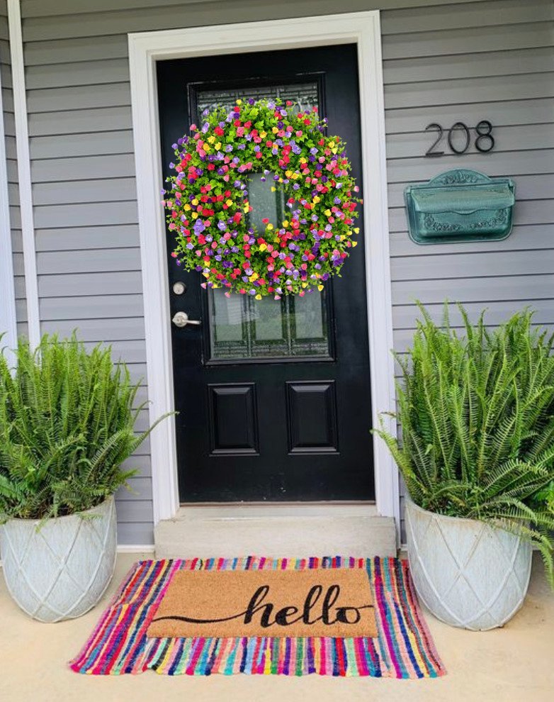 Niki | BloomWreath Spring & Summer Front Door Wreath | Handmade Floral Grapevine Accent
