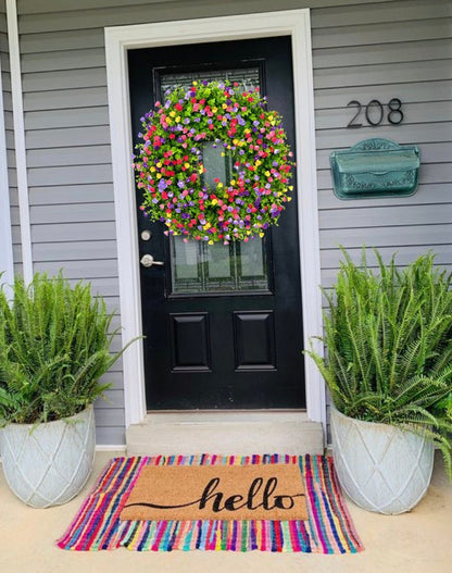 Niki | BloomWreath Spring & Summer Front Door Wreath | Handmade Floral Grapevine Accent