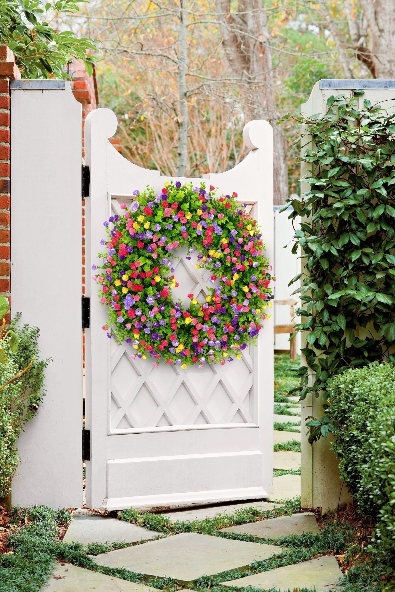 Niki | BloomWreath Spring & Summer Front Door Wreath | Handmade Floral Grapevine Accent
