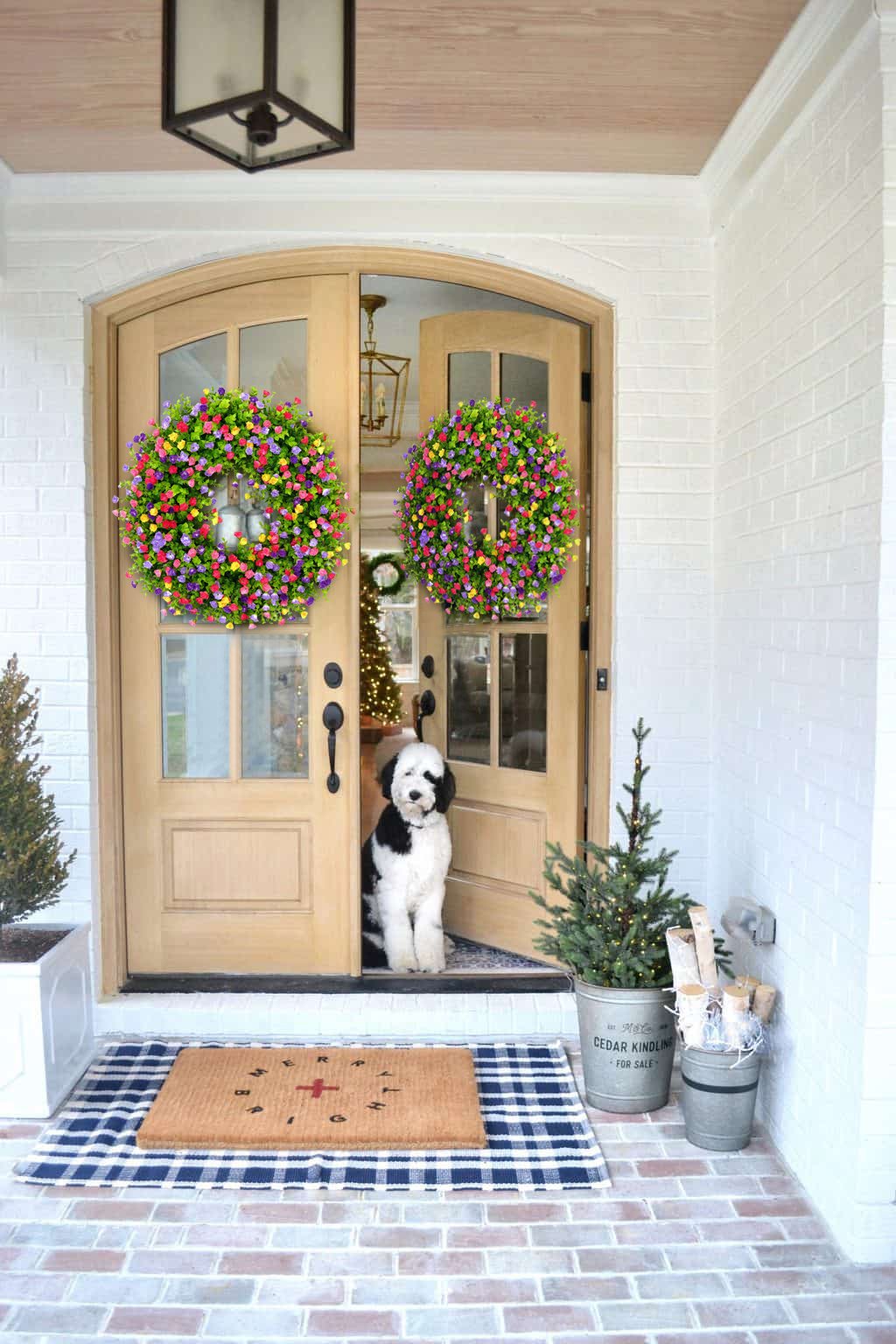Niki | BloomWreath Spring & Summer Front Door Wreath | Handmade Floral Grapevine Accent