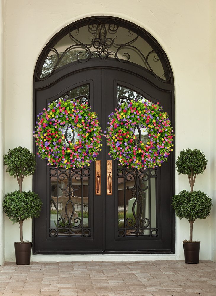 Niki | BloomWreath Spring & Summer Front Door Wreath | Handmade Floral Grapevine Accent