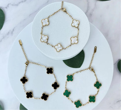 Niki | Four Leaf Clover Bracelet | Hypoallergenic & Adjustable