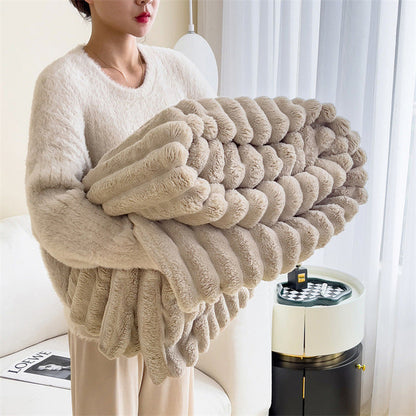 Niki | Soft Ribbed Plush Throw Blanket