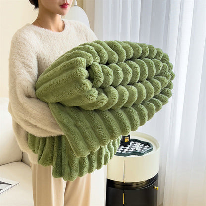 Niki | Soft Ribbed Plush Throw Blanket