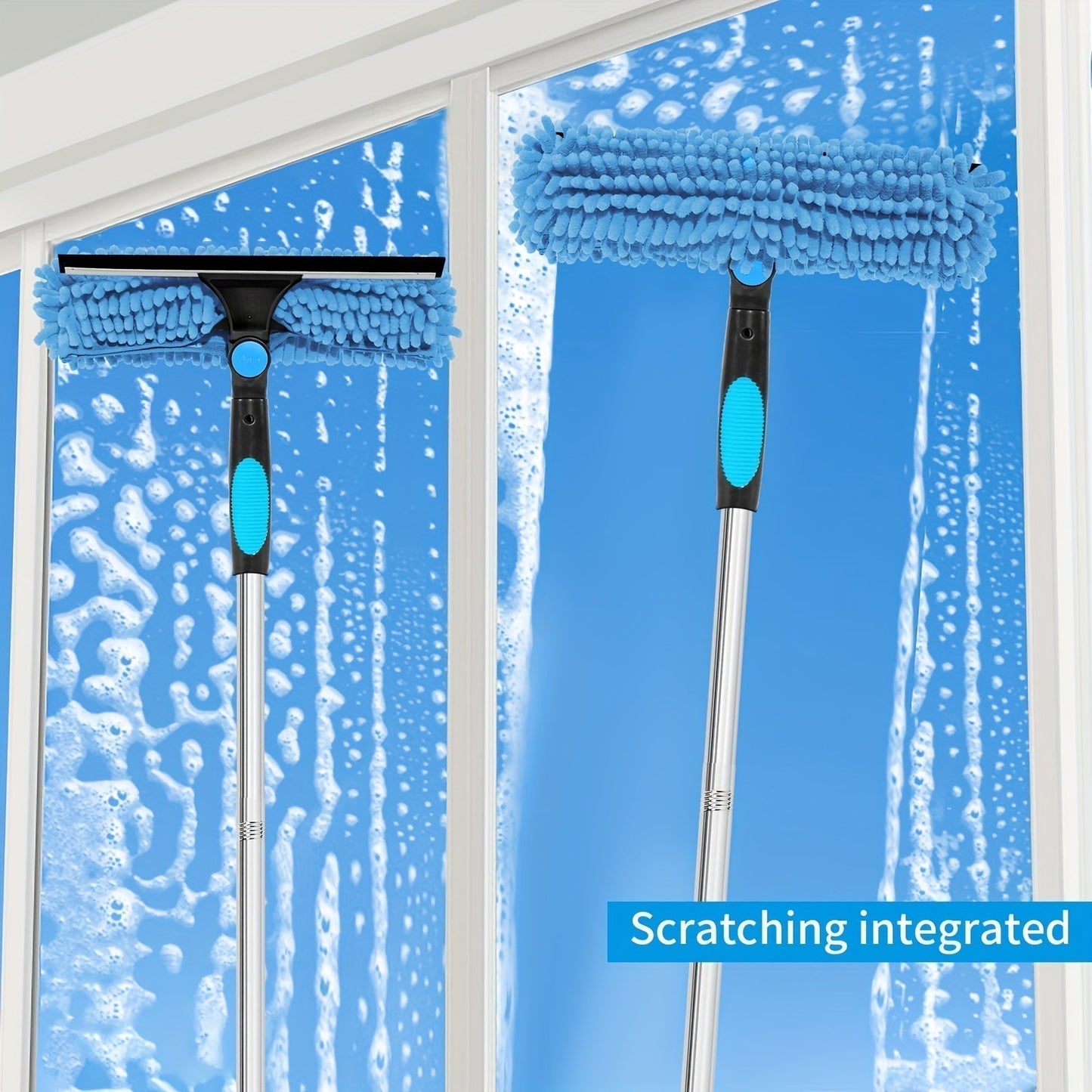 Niki | Crystal Clear Window Cleaner – Professional 2-in-1 Telescopic Window and Glass Cleaning System