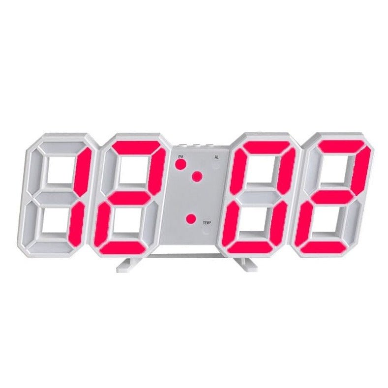 Niki | 3D LED Digital Wall Clock - Modern Style, Adjustable Brightness