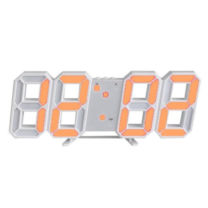 Niki | 3D LED Digital Wall Clock - Modern Style, Adjustable Brightness