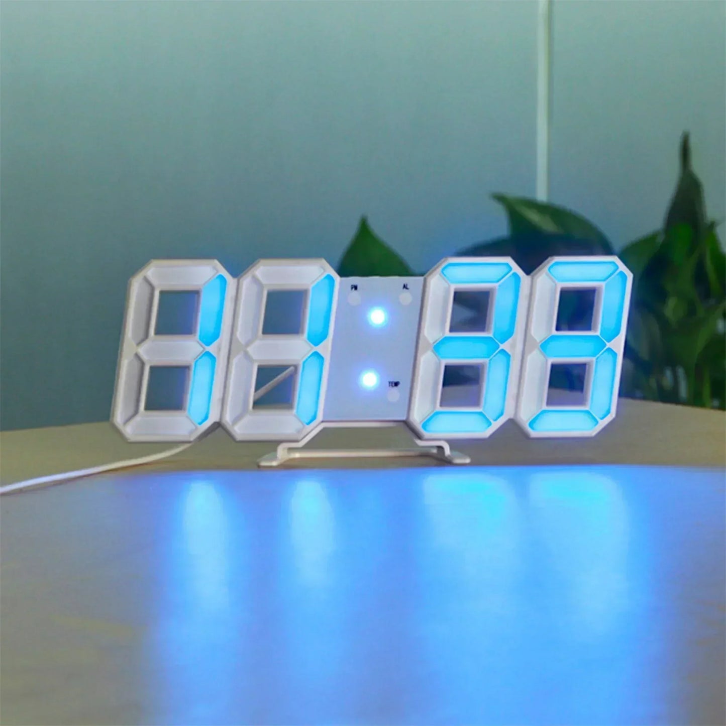 Niki | 3D LED Digital Wall Clock - Modern Style, Adjustable Brightness