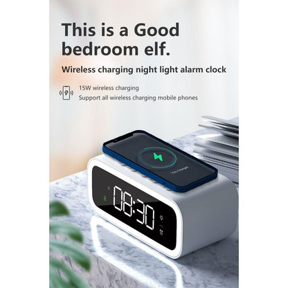 Niki | LED Alarm Clock with Built-in Wireless Charger