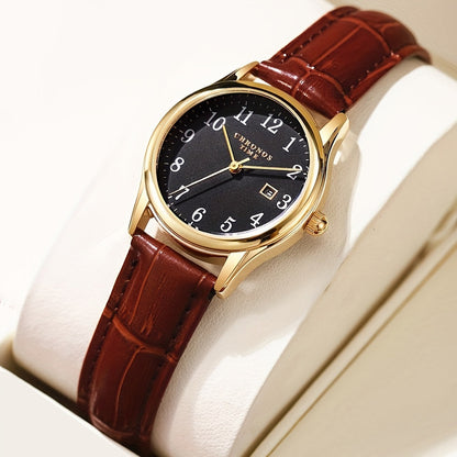 Niki | Elegant Women's Watch - Square Clock with Faux Leather Strap | Perfect Gift for Her