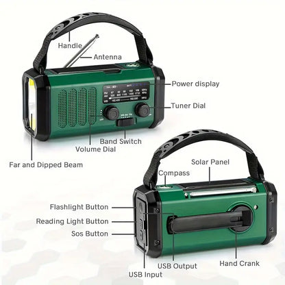 Niki | All-in-One Weather Radio with Crank, Solar, and USB Charger