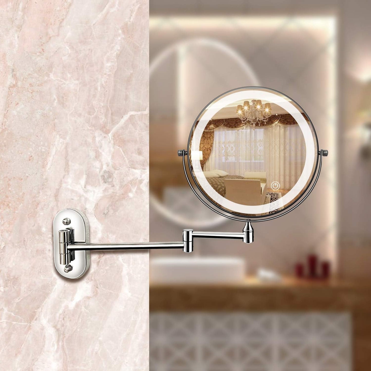 Niki | Rechargeable LED Makeup Mirror: Portable, 10x Magnification, Adjustable Light