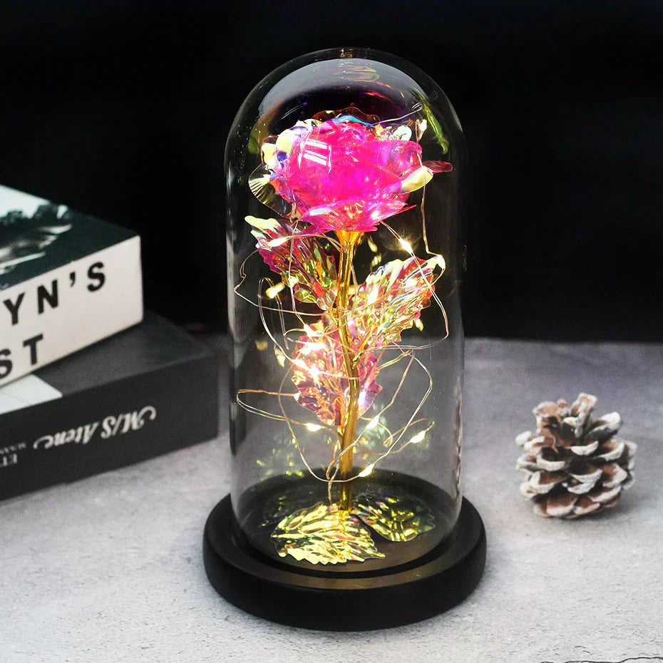 Niki – Eternal Rose in Glass Dome with Atmospheric LED Lighting
