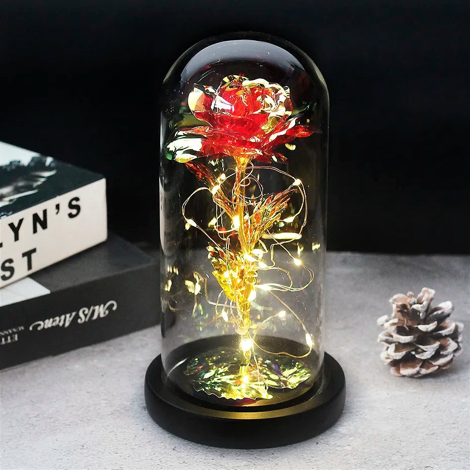 Niki – Eternal Rose in Glass Dome with Atmospheric LED Lighting