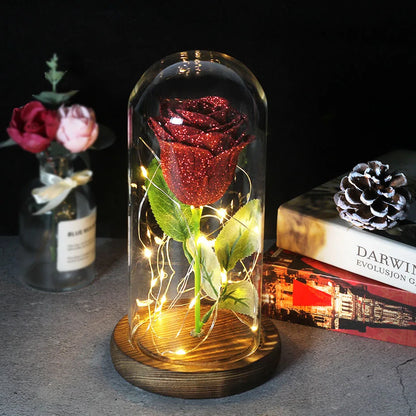 Niki – Eternal Rose in Glass Dome with Atmospheric LED Lighting
