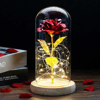 Niki – Eternal Rose in Glass Dome with Atmospheric LED Lighting