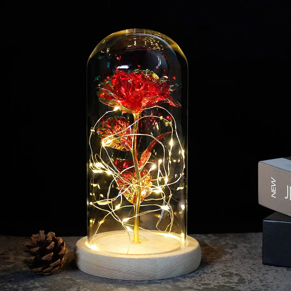 Niki – Eternal Rose in Glass Dome with Atmospheric LED Lighting