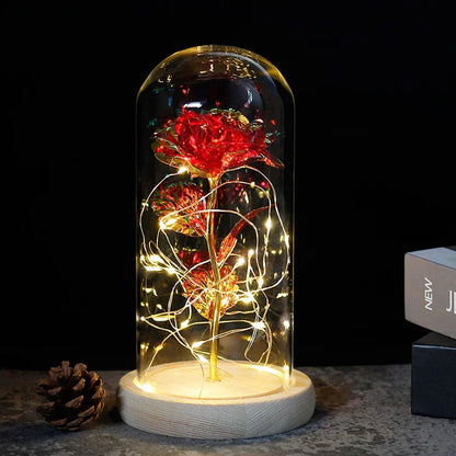 Niki – Eternal Rose in Glass Dome with Atmospheric LED Lighting