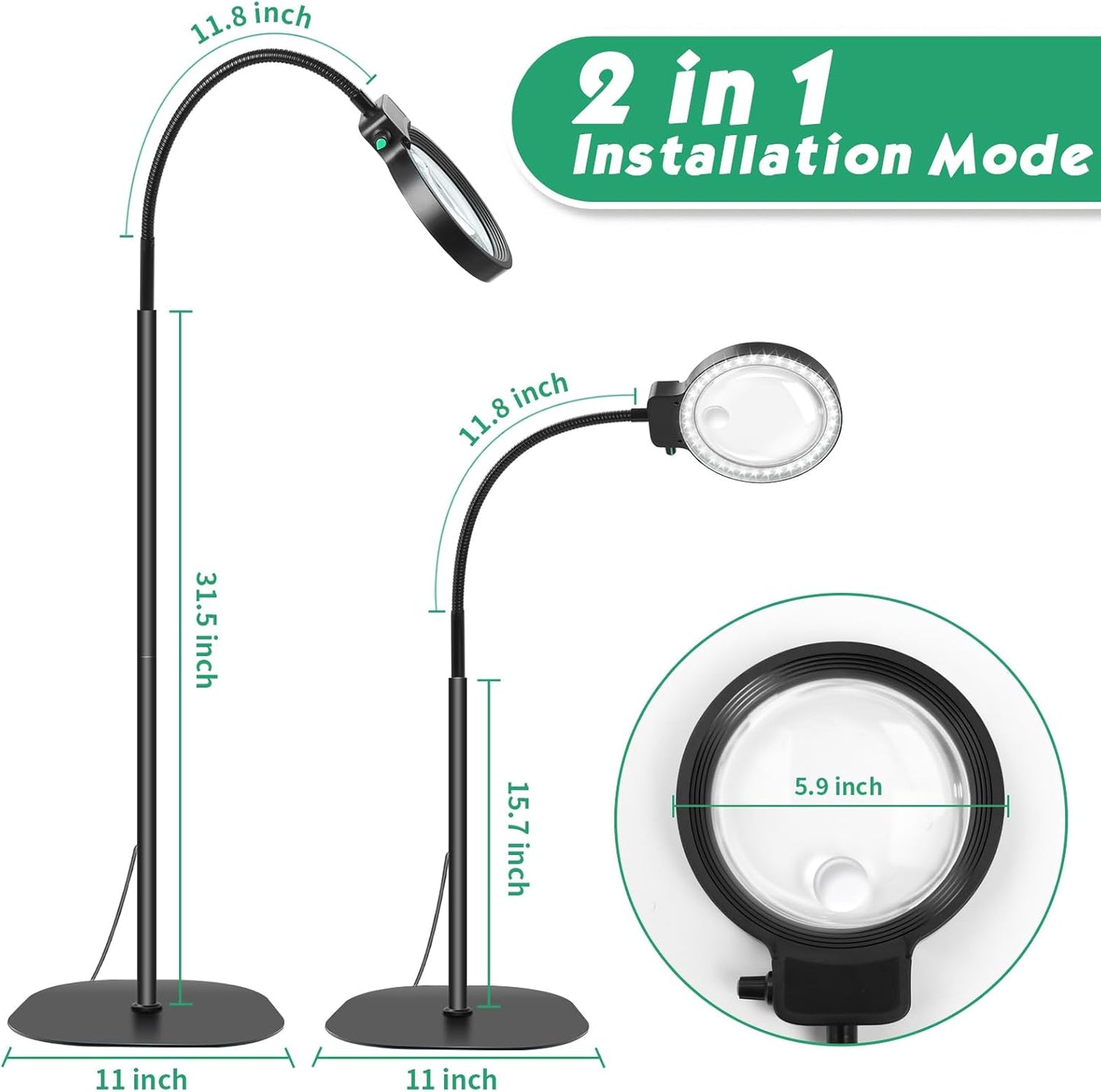 Niki | Full-Page Magnifying Glass with LED Light – Hands-Free Reading Aid for Books, Crafts & Hobbies